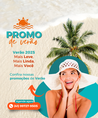 Promoção de pacotes estéticos de verão 2025 na Clínica Adonai, oferecendo tratamentos faciais e corporais para cuidar da beleza e bem-estar.